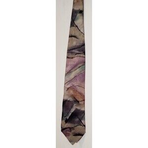 GALLIENI 100% Silk Necktie ITALY Designer ABSTRACT Architectural Multicolor EUC